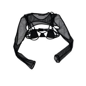 Finesse- Fishnet Bralette and Shrug in Black